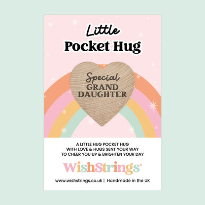 WishStrings Pocket Hug – Special Granddaughter Gift | Thinking of You Token | Letterbox Keepsake for Birthday, Love & Support | Handmade in the UK