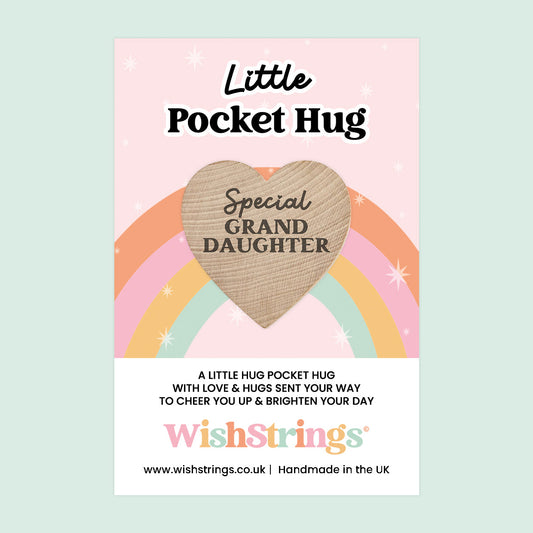 WishStrings Pocket Hug – Special Granddaughter Gift | Thinking of You Token | Letterbox Keepsake for Birthday, Love & Support | Handmade in the UK
