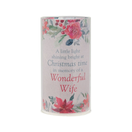 Christmas tube light cylinder with rose floral print and 'Christmas time' message