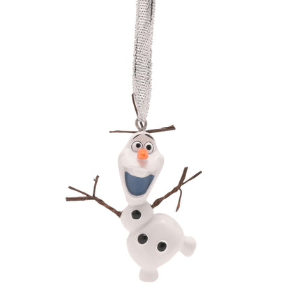 Olaf character hanging ornament with silver glitter cord