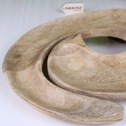 Zayana Swirl Mango Wood Serving Dish