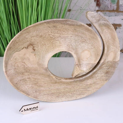 Zayana Swirl Mango Wood Serving Dish