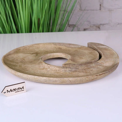 Zayana Swirl Mango Wood Serving Dish