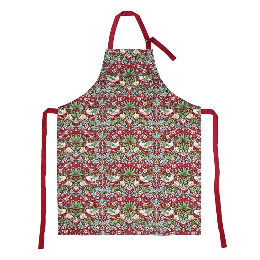 The Leonardo Collection William Morris Red Strawberry Thief Apron
