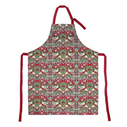 The Leonardo Collection William Morris Red Strawberry Thief Apron