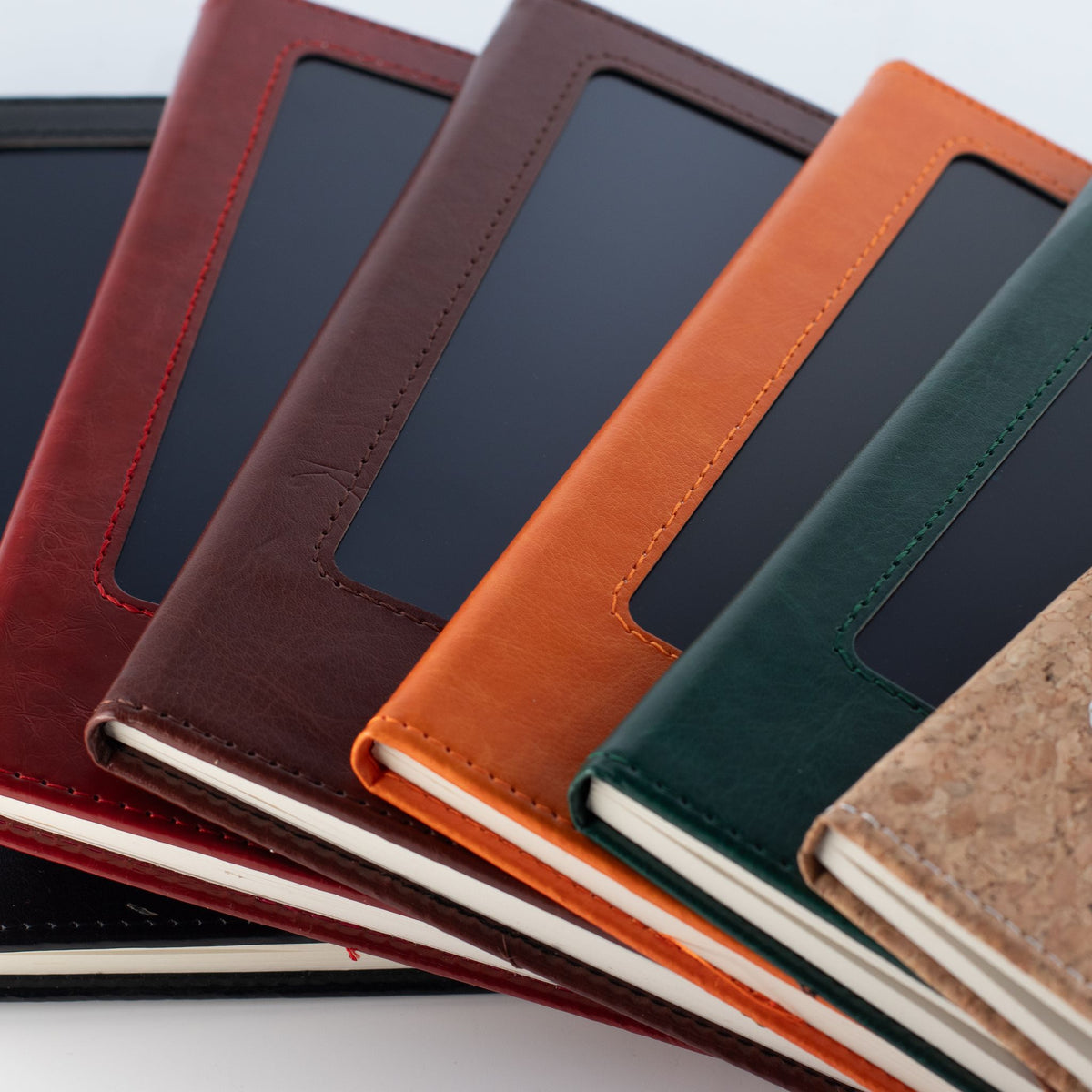 A5 Intention Note Book - LCD Wipe Screen - Green Leather Effect - 80 Leafs