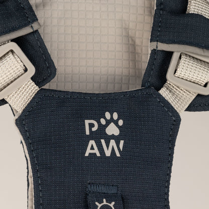 PAW - XS (2-4Kg) Dog Step-in Guardian Harness with Reflective Mesh - Rock Grey - Black Obsidian Charm