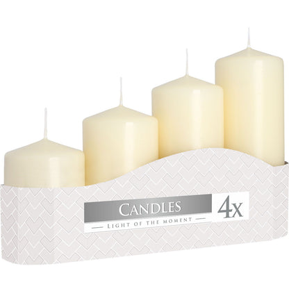 Set of 4 Pillar Candles  50mm - Ivory