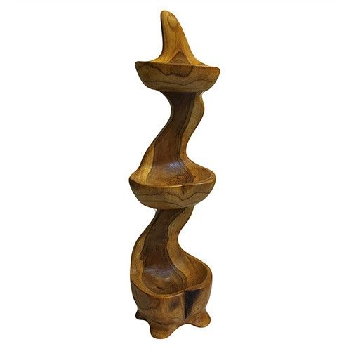 Teak Three Bowl Standing