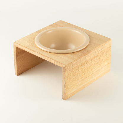 PAW Food Bowls - Large Single Ceramic in Wooden Stand - 14cm