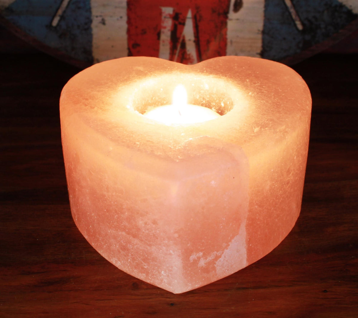 Himalayan Salt Candle Holder - Medium Heart