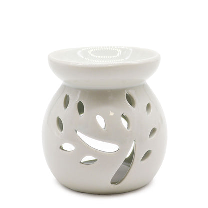 Small Classic White Oil Burner - Tree Cut-outl
