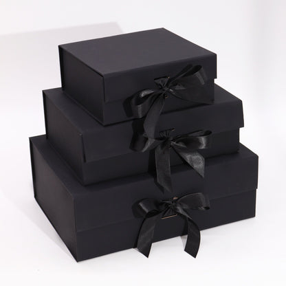 Flat Pack Gift Box - Medium Square (20x18.2x8cm) - Black