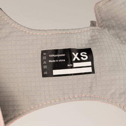 PAW - XS (2-4Kg) Dog Step-in Guardian Harness with Reflective Mesh - Rock Grey - Black Obsidian Charm