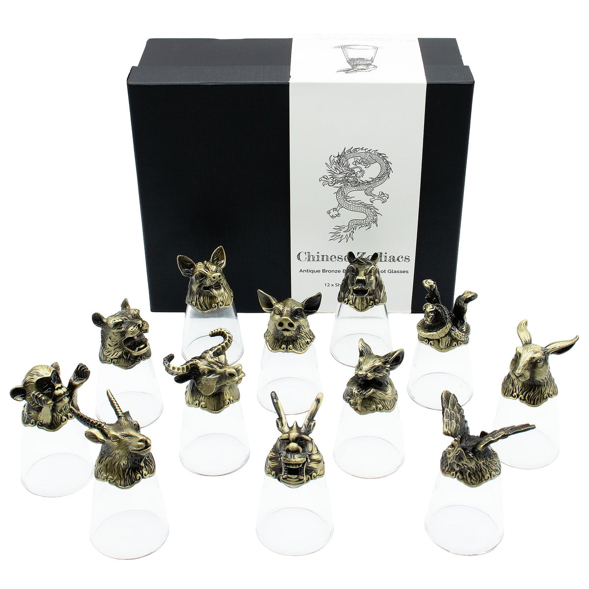 Gift Set of 12 Shot Glasses (25ml) - Forest & Mystical Creatures