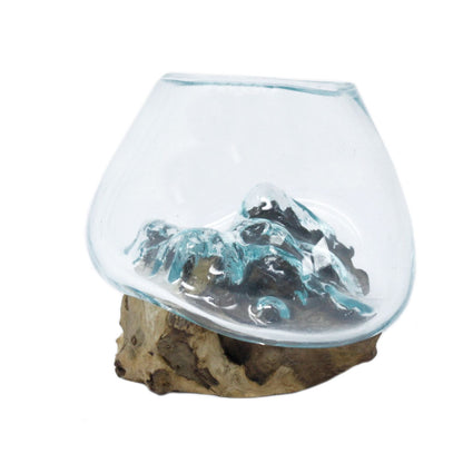 Molten Glass on Wooden Tree Root - Small Bowl