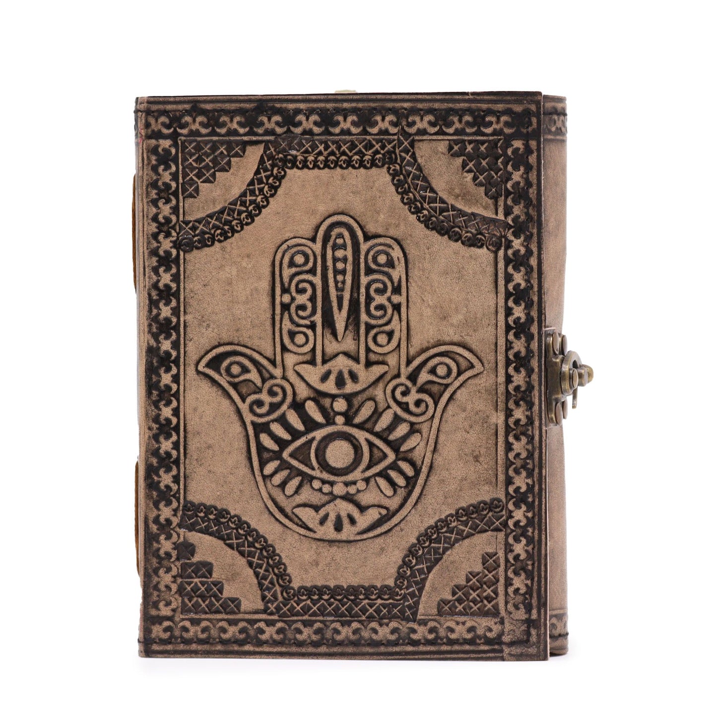 Hamsa - Esoteric Notebook - Antique Grey - 200 pages  Stitch Edge- 17.5x12.5x3cm