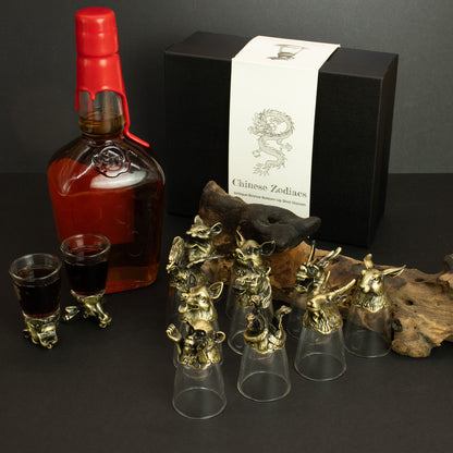 Gift Set of 12 Shot Glasses (25ml) - Forest & Mystical Creatures