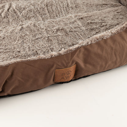 PAW Bed – Small Plush Teddy Brown – 60 × 45 × 17cm
