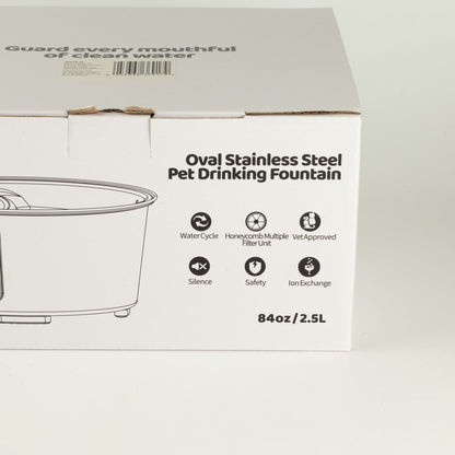 PAW Food Bowls - Electric Water Fountain 2.5 Liter - USB - Stainless Steal (304)