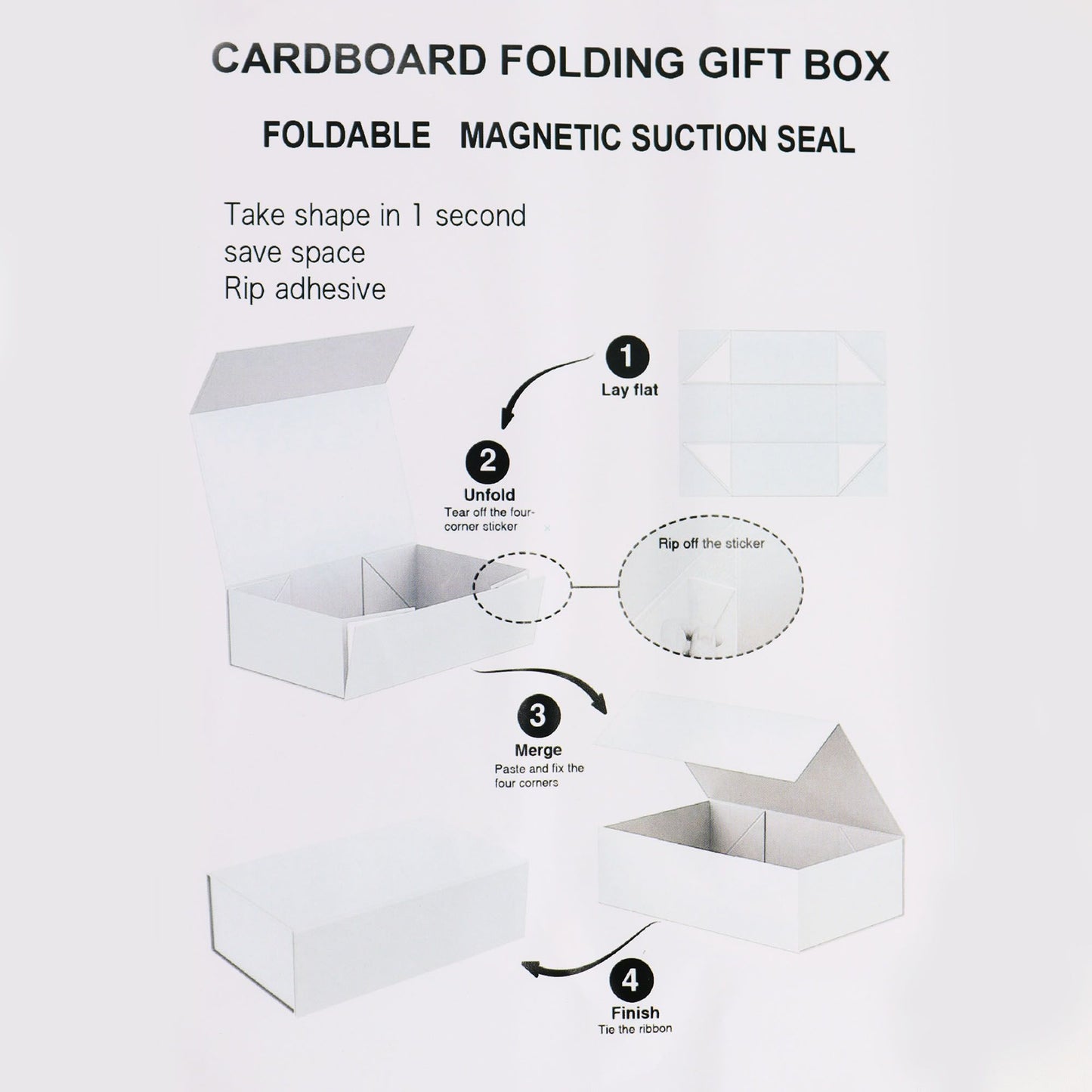 Flat Pack Gift Box - Large  (28.2x20.2x9.2cm) - Pink