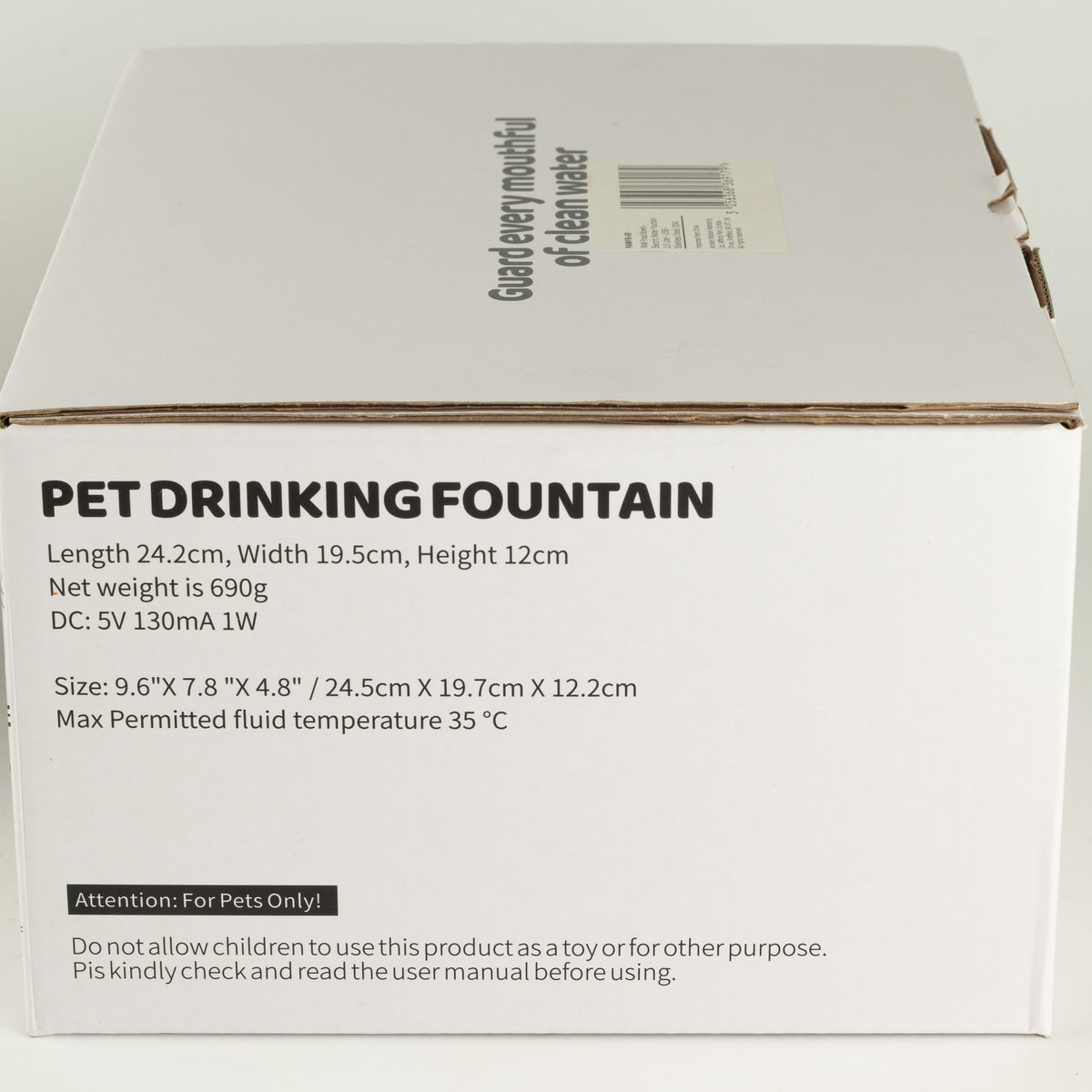 PAW Food Bowls - Electric Water Fountain 2.5 Liter - USB - Stainless Steal (304)