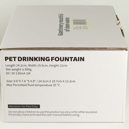 PAW Food Bowls - Electric Water Fountain 2.5 Liter - USB - Stainless Steal (304)