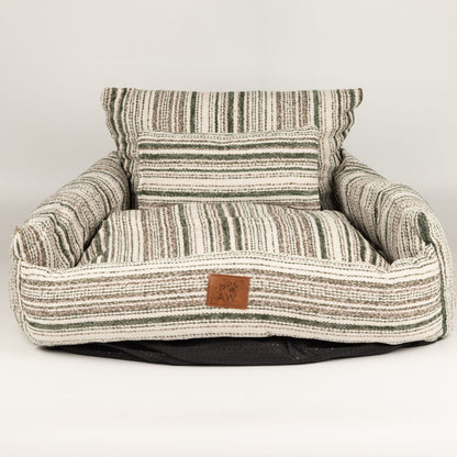 PAW Bed – Medium Sofa – Brown Stripes – 60 × 60 × 28cm