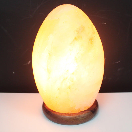 Himalayan Salt Lamp - Egg Shaped - Wooden Base