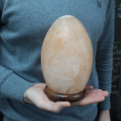 Himalayan Salt Lamp - Egg Shaped - Wooden Base