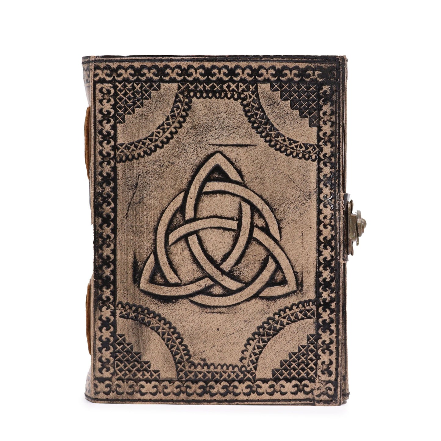 Circle Triquetra - Esoteric Notebook - Antique Grey - 200 pages  Stitch Edge- 17.5x12.5x3cm