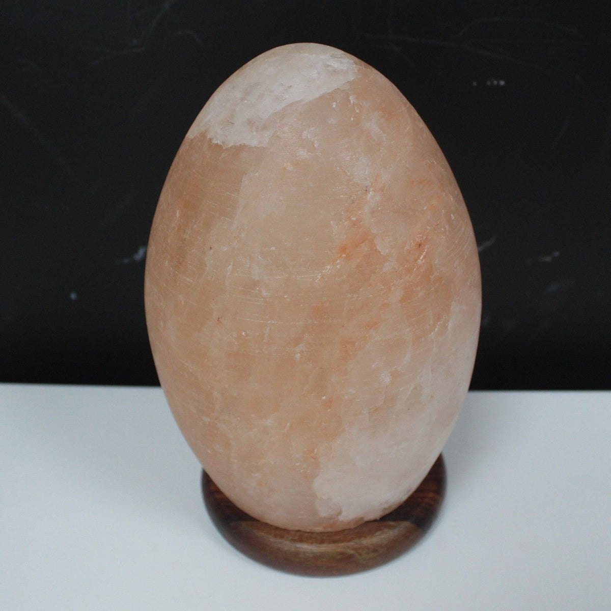 Himalayan Salt Lamp - Egg Shaped - Wooden Base