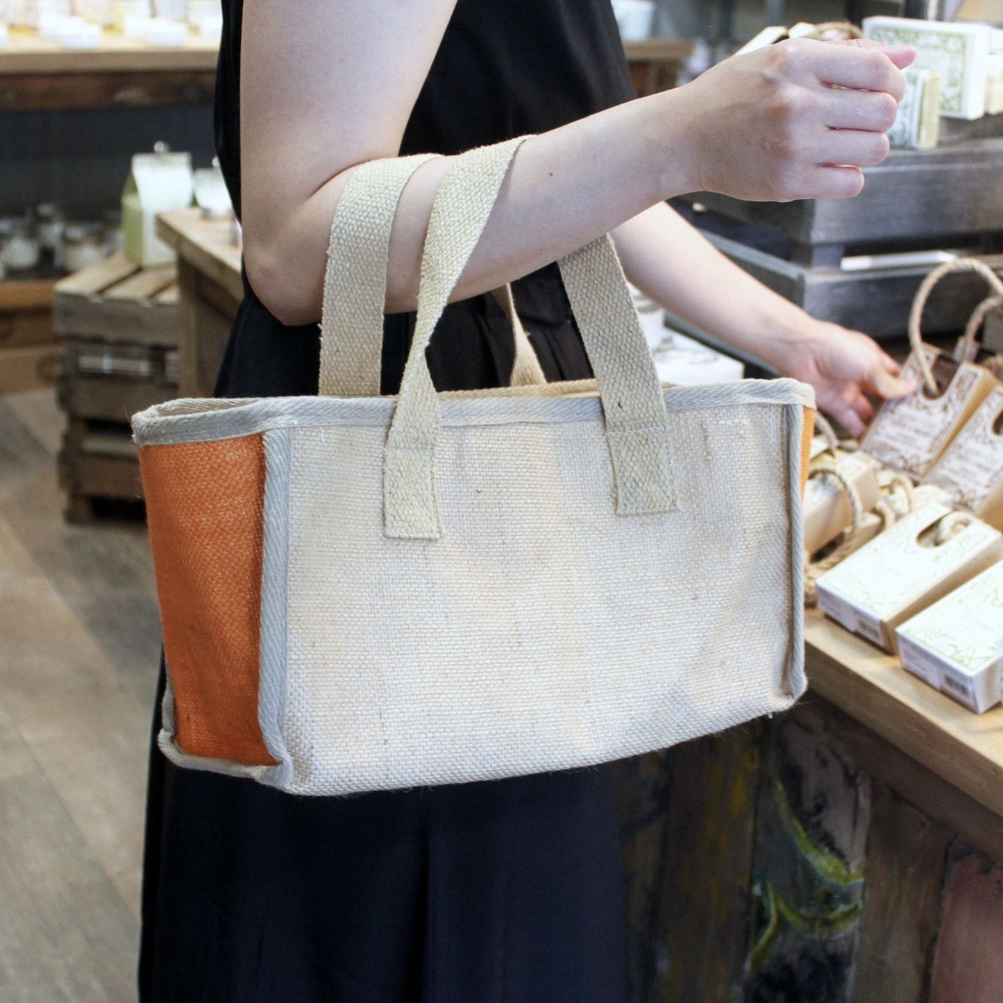 Large Shopping Basket - 33x18x20cm - Olive