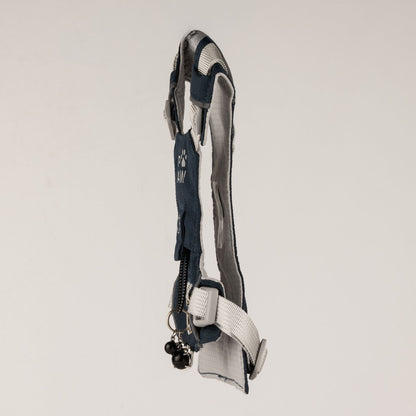 PAW - S (4-8Kg) Dog Step-in Guardian Harness with Reflective Mesh - Rock Grey - Black Obsidian Charm