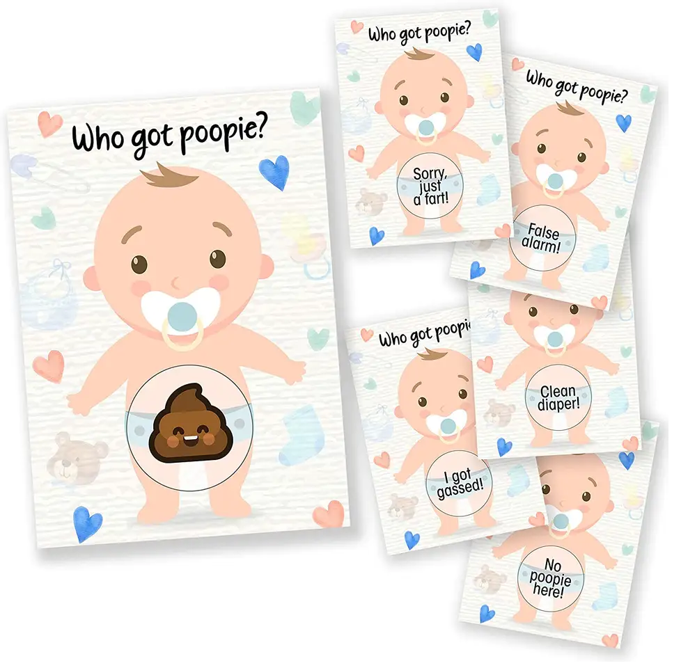 Baby Shower Games, Scratch Off Game, Silly Activity for Ice Breakers, Baby Shower Activity and Ideas