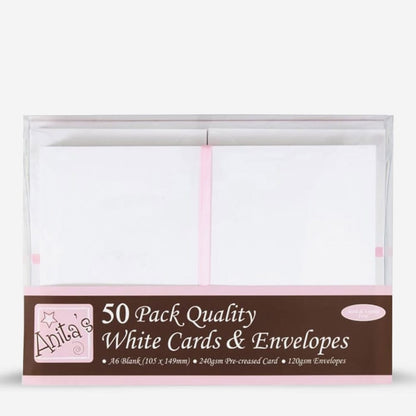 Card Making ~ A6 Blank Cards and Envelopes: Packs of 50