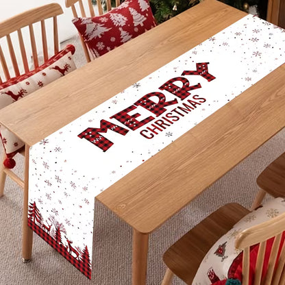 Festive Merry Christmas Tablecloth Table Runner