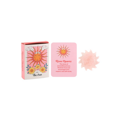 Rose Quartz Crystal Sun Keepsake Stone in a Box