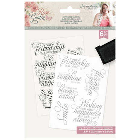Rose Garden Clear Stamps Happiness Blooms Photopolymer Stamp Set