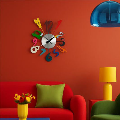 Multi Colour Funky Numbers Wall Clock | Franci