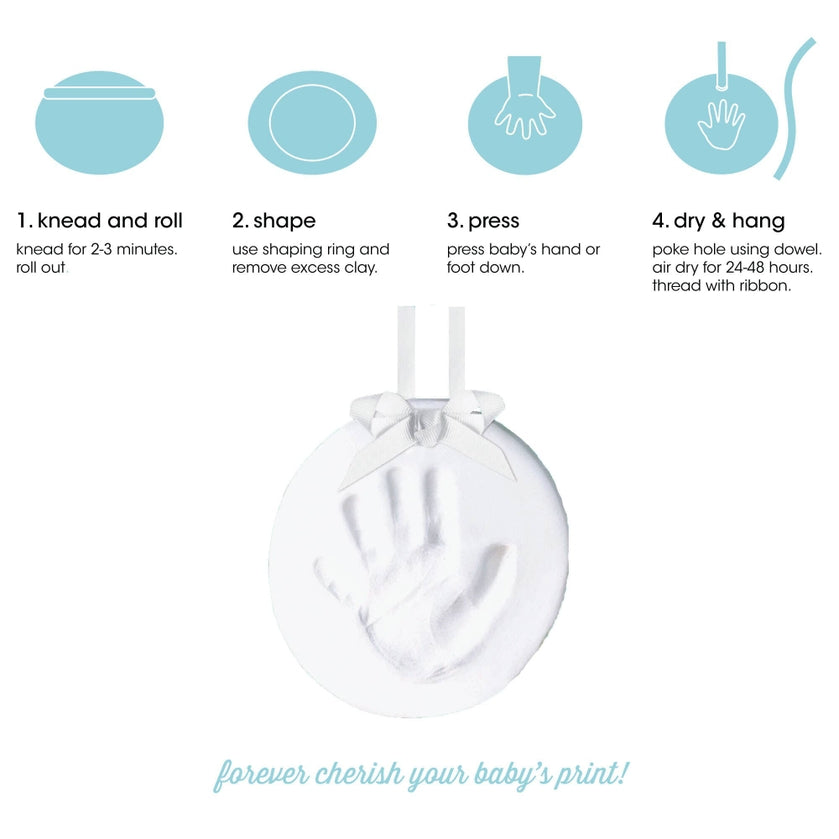 Babyprints Keepsake Hand / Foot Print Hanging Ornament, White