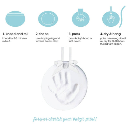 Babyprints Keepsake Hand / Foot Print Hanging Ornament, White