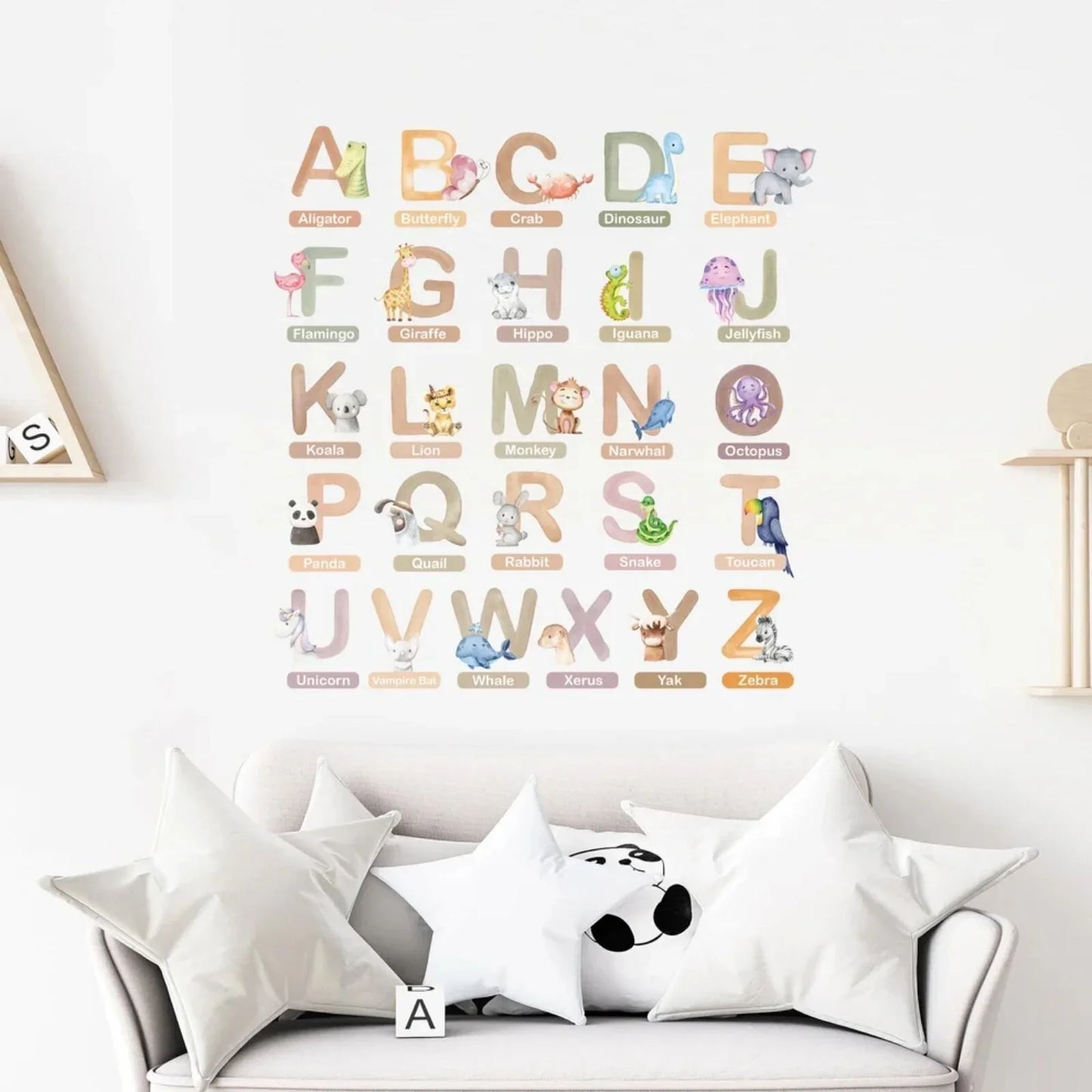 Live Vida Alphabet Nursery Wall Stickers with Animal Figures 26 pcs