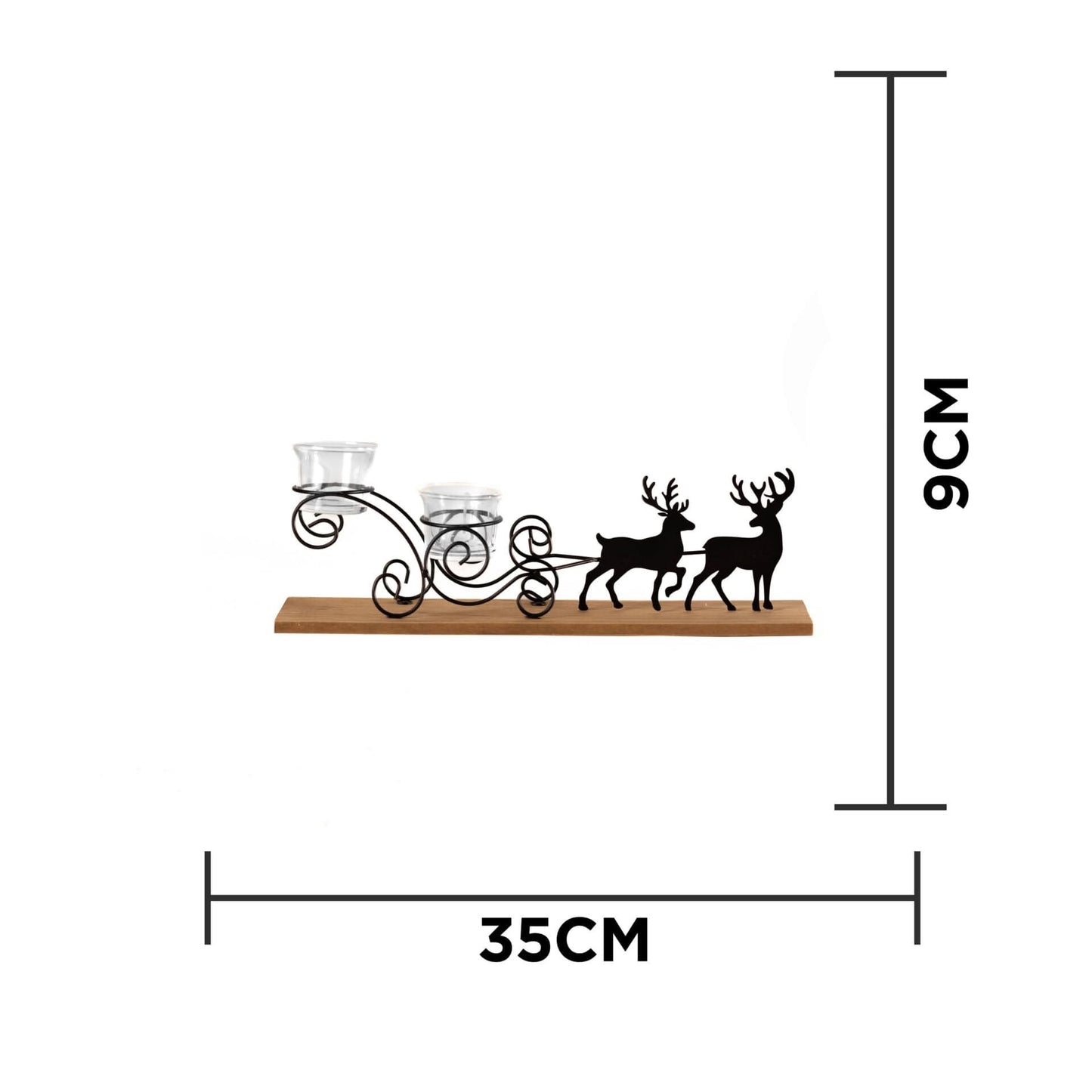 Reindeer 2pc Candle Holder