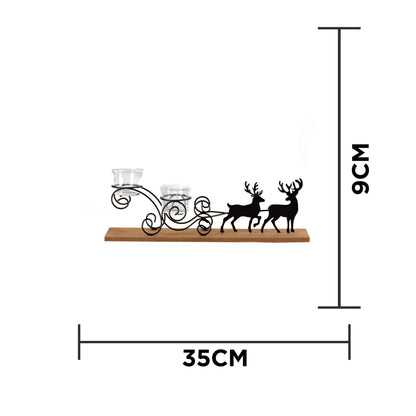 Reindeer 2pc Candle Holder