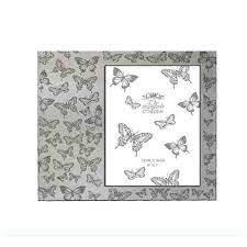 Silver Glitter Butterfly Photo Frame 5x7" - Leonardo Collection