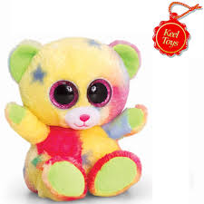 Keel Toys 15 cm Animotsu Rainbow Bear Plush Toy