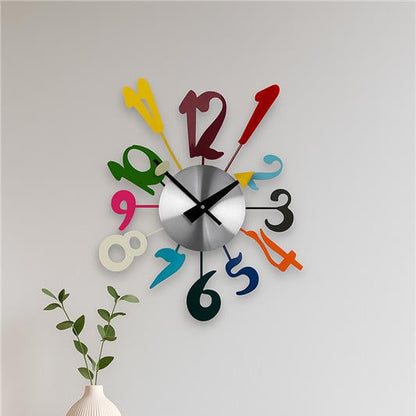 Multi Colour Funky Numbers Wall Clock | Franci