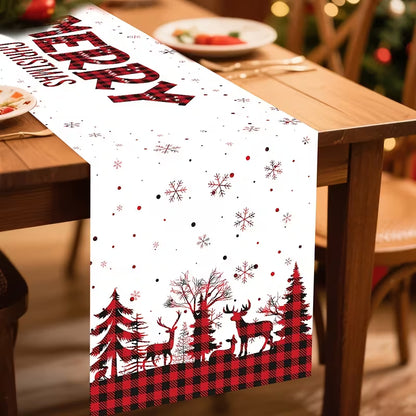 Festive Merry Christmas Tablecloth Table Runner