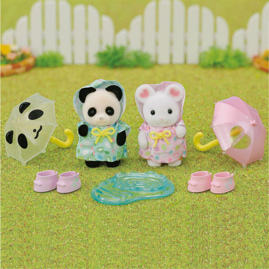 Sylvanian Families Nursery Friends - Rainy Day Duo for Ages 3 and Up